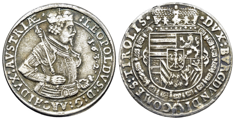 HOLY ROMAN EMPIRE. Leopold V (Archduke, 1619-1632). Taler (1632). Hall.

Condi...