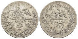 OTTOMAN EMPIRE.Mehmet V.(1909-1918).Misr( Egypt). AH 1327. 10 Qurush.

Condition : Good very fine.

Weight : 5.96 gr
Diameter : 23 mm