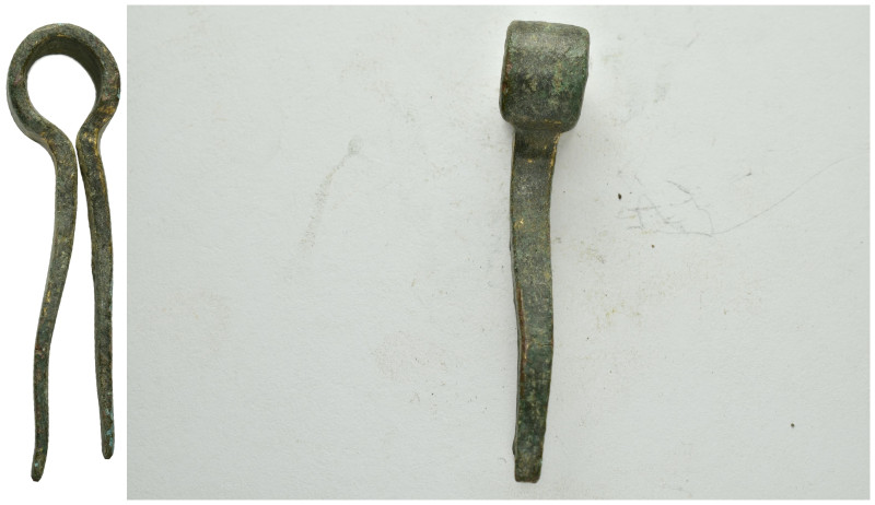 ANCIENT BYZANTINE BRONZE TWEEZERS (8th-9th Century).Ae.

Condition : Good very f...