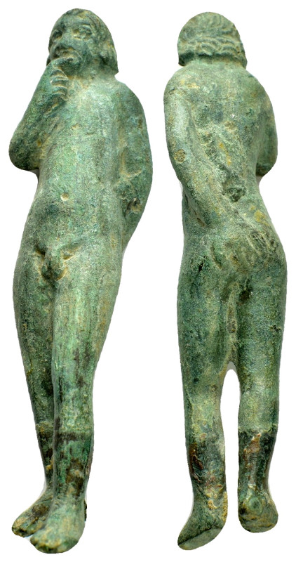 ANCIENT ROMAN BRONZE NAKED MALE FIGURINE.(1st - 2nd Century).Ae.

Condition : Go...