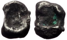 Asia Minor, Uncertain AR Ingot (Silver, 1.23g, 10mm) ca 650-600 BC, Lydo-Milesian standard diobol weight.