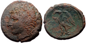 Sicily, Syracuse AE (Bronze, 8.00g, 24mm) Time of Hiketas (ca 287-278 BC) 
Obv: ΔIOΣ EΛΛANIOY, laureate head of Apollo left, palladium behind 
Rev: ΣY...