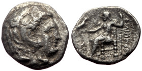 Kings of Macedon, Alexander III ‘the Great’ (336-323 BC) AR Hemidrachm (Silver, 1.73g, 14mm) 
Obv: Head of Herakles right, wearing lion skin 
Rev: Zeu...