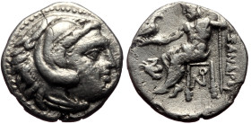 Kings of Maceodn, Alexander III ‘the Great’ (336-323 BC) AR Drachm (Silver, 17mm, 3.92g), Lampsakos, struck under Antigonos I Monophthalmos, ca 306/5-...