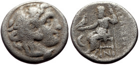 Kings of Macedon, Alexander III the Great (336-323 BC) AR drachm (Silver, 4.10g, 17mm) Posthumous issue of 'Colophon', ca. 310-301 BC. 
Obv: Head of H...