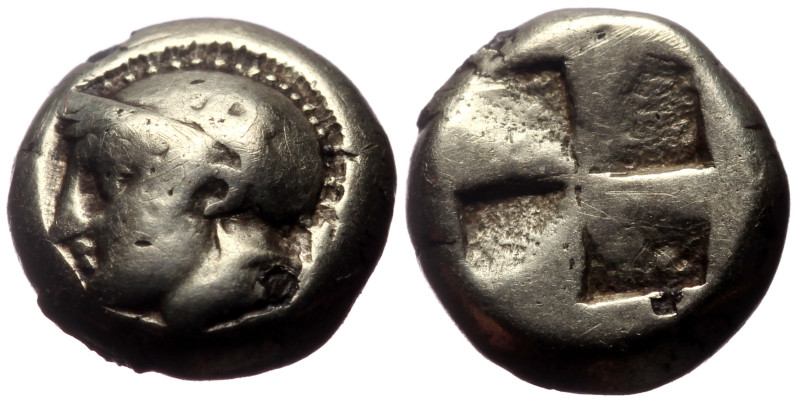 Ionia Phokaia EL fourree Hekte (Gold glided bronze, 2.03g, 10mm) ca 478-387 BC
O...