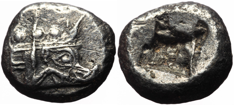 Lycia, Phaselis AR Stater (Silver, 10.93g, 19mm) ca 550 BC
Prow of galley right...