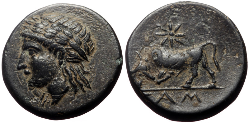 Mysia, Gambrion AE (Bronze, 3.56g, 17mm) 4th century BC. 
Obv: Laureate head of ...