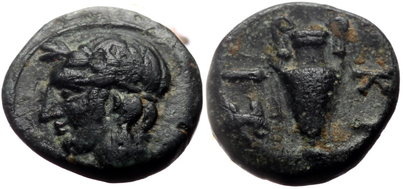 Mysia, Kyzikos AE (Bronze, 0.82g, 9mm) ca 4th century BC
Obv: Laureate head of A...