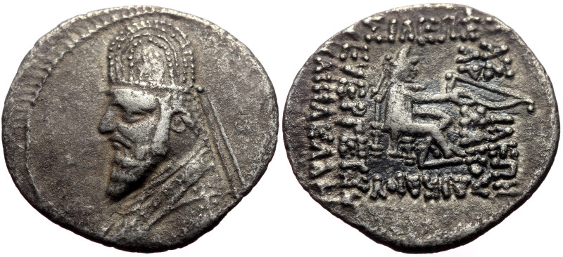 Kings of Parthia, Gotarzes I (91-87 BC) AR Drachm (Silver, 3.69g, 20mm) Rhagai. ...