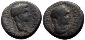 Lydia, Sardis AE (Bronze, 3.85g, 15mm) Nero (54-68) Magistrate: Mindios (strategos for the second time) Issue: c. 60
Obv: ΝΕΡΩΝ ΚΑΙϹΑΡ; laureate head ...