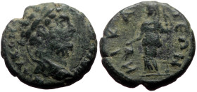 *Just 3 specimens recorded by RPC*
Bithynia, Nicaea AE (Bronze, 3.39g, 16mm) Commodus (178-192)
Obv: ΑΥ ΚοΜ[ΔοϹ(sic) ΑΝΤΩΝΙΝοϹ]; laureate head of Co...