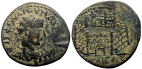 Bithynia, Nicaea AE (Bronze, 5.68g, 24mm) Macrianus (Usurper, 260-261)
Obv: TI ΦOVΛ IOV MAKPIANOC CEB, Radiate, draped and cuirassed bust right.
Rev...