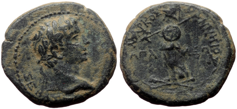 Phrygia, Apamea AE (Bronze, 4.51g, 20mm) Tiberius Magistrate: Marcus Manneius 
O...