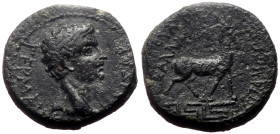Phrygia, Apamea AE (Bronze, 3.51g, 14mm) Tiberius (14-37) for Germanicus (Caesar) Magistrate: Gaius Iulius Kallikles 
Obv: ΓΕΡΜΑΝΙΚΟΣ ΚΑΙΣΑΡ; bare hea...