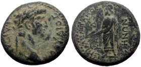 Phrygia, Cadi AE (Bronze, 3.75g, 19mm) Claudius (41-54) Magistrate: Meliton, son of Asklepiados, Issue: ca 50/4?
Obv: ΚΛΑΥΔΙΟϹ ΚΑΙϹΑΡ; laureate head o...