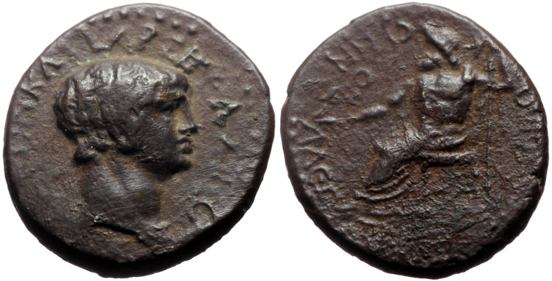 Phrygia, Synnada AE (Bronze, 5.90g, 20mm) Nero (54-68) Magistrate: Tiberius Clau...