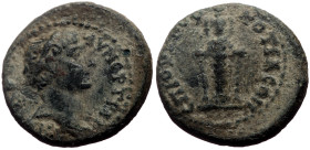 Phrygia, Cotiaeum AE (Bronze, 3.42g, 17mm) Trajan (98-117) Magistrate: Claudius Varus (archon for the second time) 
Obv: [...] AV ΝΕΡ ΤΡΑΙ; laureate h...