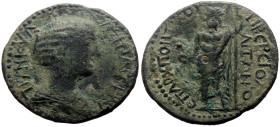 *Just 8 specimens recorded by RPC*
Phrygia, Tiberiopolis AE (Bronze, 10.83g, 29mm) Gordian III for Tranquillina (Augusta, 238-244) Magistrate: Aureli...