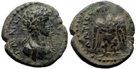 Pisidia, Antioch AE (Bronze, 2.47g, 18mm) Commodus (178-192) Issue: ca 180-182
Obv: M AVRELI COMM[OD]; laureate-headed bust of Commodus (short beard) ...