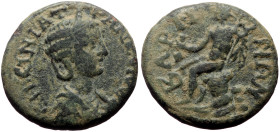 Pisidia, Baris AE (Bronze, 9.62g, 25mm) Gordian III (238-244) for Tranquillina (Augusta) 
Obv: ϹΑΒΕΙΝΙΑ ΤΡΑΝΚΥΛΛΙΝΑ; diademed and draped bust of Tranq...