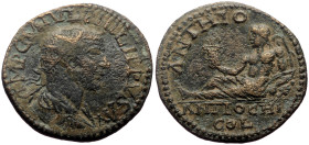 Pisidia, Antiochia AE (Bronze, 8.94g, 26mm) Philip I (244-249) 
Obv: IMP C M IVL PHILIPPVS AV, radiate, draped, and cuirassed bust right 
Rev: the riv...