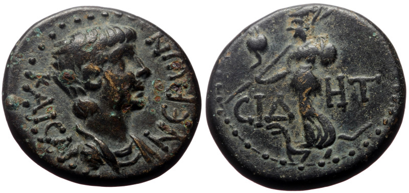 Pamphylia, Side AE (Bronze, 6.00g, 19mm) Nero (54-68) Issue: First group: youthf...