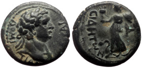 Pamphylia, Side AE (Bronze, 4.54g, 18mm) Domitian (81-96) 
Obv: ΔΟΜΙΤΙΑΝΟϹ ΚΑΙϹΑΡ; laureate head of Domitian, right
Rev: ϹΙΔΗΤΩΝ (to l.); Athena advan...