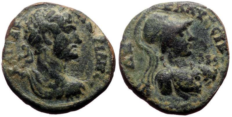 Lycaonia, Iconium AE (Bronze, 3.93g, 18mm) Hadrian (117-138). 
Obv: ΑΔΡΙΑΝΟС ΚΑΙ...