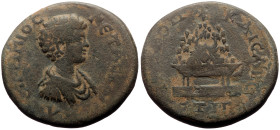 Cappadocia, Caesarea-Eusebia AE (Bronze, 15.07g, 29mm) Geta (Caesar, 198-209) Dated RY 13 of Septimius Severus (205). 
Obv: Λ CЄΠTIMIOC ΓЄTAC KAICAP, ...