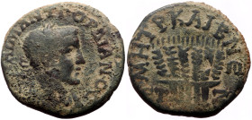 Cappadocia, Caesarea AE (Bronze, 6.75g, 22mm) Gordian III (238-244) Dated RY 7 (243/4).
Obv: AV KAI M ANT ΓOPΔIANOC, Laureate, draped and cuirassed bu...