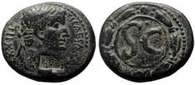Syria, Antioch AE (Bronze, 18.18g, 28mm) Tiberius Issue: AD 31/2
Obv: TI CAESAR AVG TR POT XXXIII; laureate head of Tiberius, right
Rev: S C; inscript...