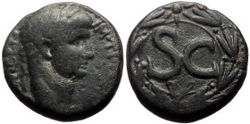 Antioch, Syria AE (Bronze, 14.24g, 24mm) Claudius (41-54) Issue: Year 96 (ϘϚ) (AD 47/8)
Obv: IM·TI·CLA·CAE AV·GER; laureate head of Claudius, right
Re...