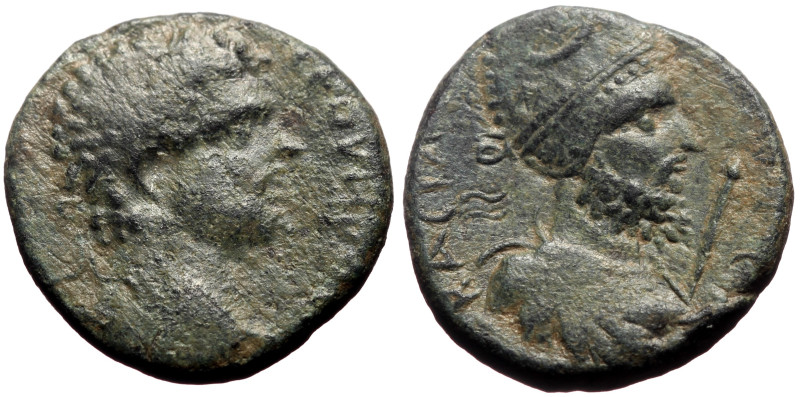 Mesopotamia, Edessa AE (Bronze, 5.06g, 19mm) Septimius Severus (193-211) with Ab...