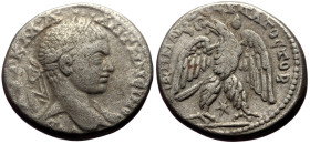 Syria, Seleucis and Pieria, Antioch AR/Bl Tetradrachm (Silver, 13.87g, 27mm) Elagabalus, 218-222. 
Obv: ΑΥΤ Κ Μ Α•ΑΝΤΩΝЄΙΝΟC CЄΒ, Laureate, draped and...