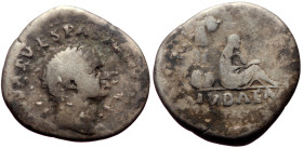 Vespasian (69-79) AR Denarius (Silver, 3.00g, 18mm) “Judaea Capta” commemorative. Rome, 69-70.
Obv: IMP CAESAR VESPASIANVS AVG, Laureate head right
...