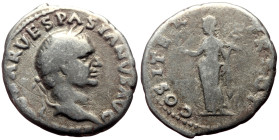 Vespasian (69-79) AR Denarius (Silver, 2.97g, 18mm) Rome, 70 
Obv: IMP CAESAR VESPASIANVS AVG, laureate head right 
Rev: COS ITER TR POT, Pax standing...
