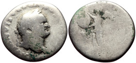 Vespasian (69-79) AR Denarius (Silver, 2.99g, 17mm) Rome, 79 
Obv: IMP CAESAR VESPASIANVS AVG, laureate head of Vespasian right. 
Rev: TR POT X COS VI...