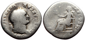 Vespasian (69-79) AR Denarius (Silver, 2.92g, 19mm) Rome, 75 
Obv: IMP CAESAR - VESPASIANVS AVG, Head laureate right. 
Rev: PON MAX - TR P COS VI, Pax...