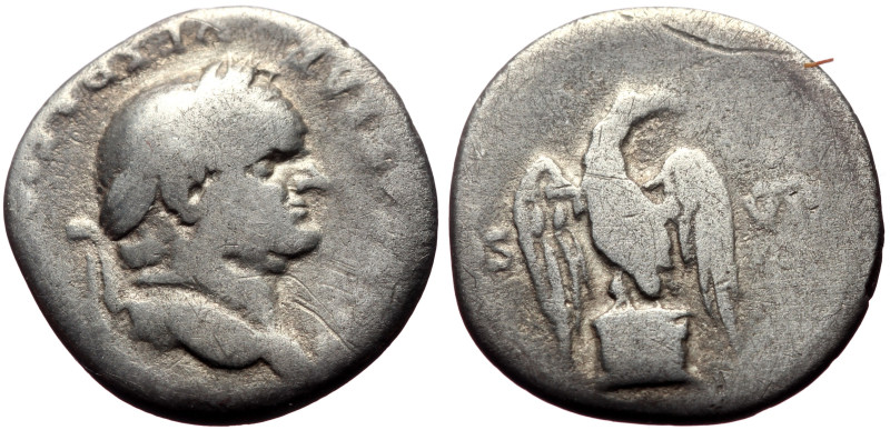 Vespasian (69-79) AR Denarius (Silver, 2.40g, 18mm) Rome, 76 
Obv: IMP CAESAR VE...