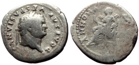 Titus (Caesar, 69-79) AR Denarius (Silver, 3.09g, 20mm) Rome, 77-78. 
Obv: T CAESAR VESPASIANVS, Laureate head of Vespasian to right. 
Rev: ANNONA AVG...