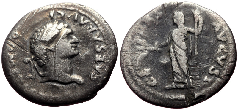 Domitian (Caesar, 69-81) AR Denarius (Silver, 2.83g, 19mm) Roma, 77-78
Obv: CAES...