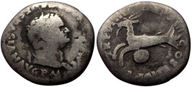 Titus (79-81) AR Denarius (Silver, 2.62g, 18mm) Rome, 79
Obv: IMP TITVS CAES VESPASIAN AVG P M, Laureate head r. 
Rev: TR P VIIII – IMP XIIII – COS VI...