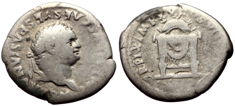 Titus (79-81) AR Denarius (Silver, 2.86g, 19mm) Rome, Struck January-June 80. 
O...