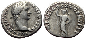 Domitian (81-96) AR Denarius (Silver, 3.20g, 18mm) Rome, 91. 
Obv: IMP CAES DOMIT AVG-GERM P M TR P X, laureate head of Domitian right 
Rev: IMP XXI C...