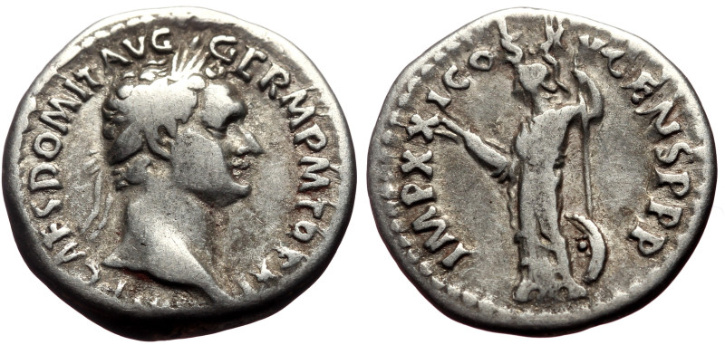Domitian (81-96) AR Denarius (Silver, 3.37g, 19mm) Rome.
Obv: IMP CAES DOMIT AVG...