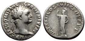 Domitian (81-96) AR Denarius (Silver, 3.21g, 18mm) Rome, 95-96. 
Obv: IMP CAES DOMIT AVG GERM P M TR P XV, Laureate head of Domitian to right. 
Rev: I...