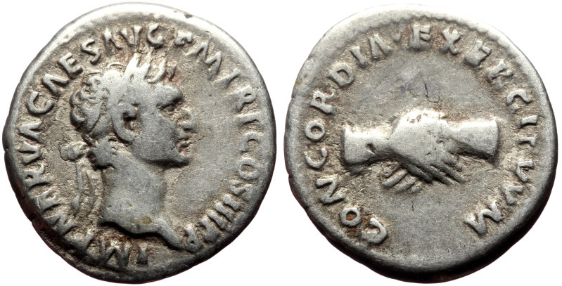 Nerva (96-98) AR Denarius (Silver, 19mm, 3.31g) Rome, 97. 
Obv: IMP NERVA CAES A...