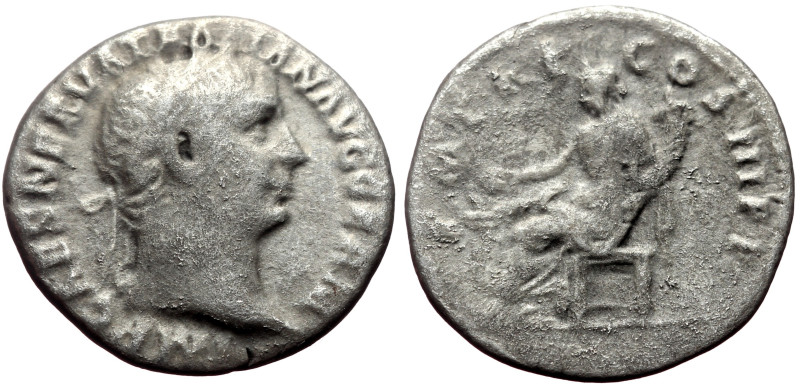 Trajan (98-117) AR Denarius (Silver, 2.81g, 17mm) Rome, 100 
Obv: IMP CAES NERVA...