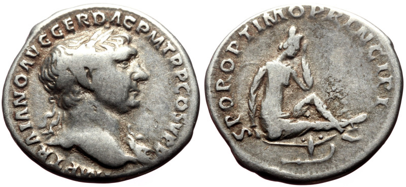 Trajan (98-117) AR Denarius (Silver, 3.36g, 19mm) Rome, 103-111. 
Obv: IMP TRAIA...